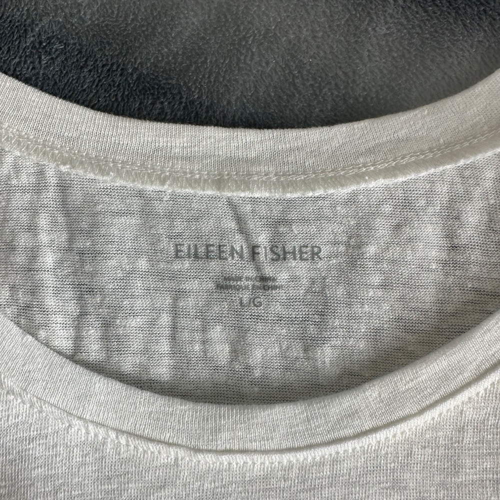 Brand New EILEEN FISHER Linen White Scoopneck Tank Top, size L - Picture 7 of 7